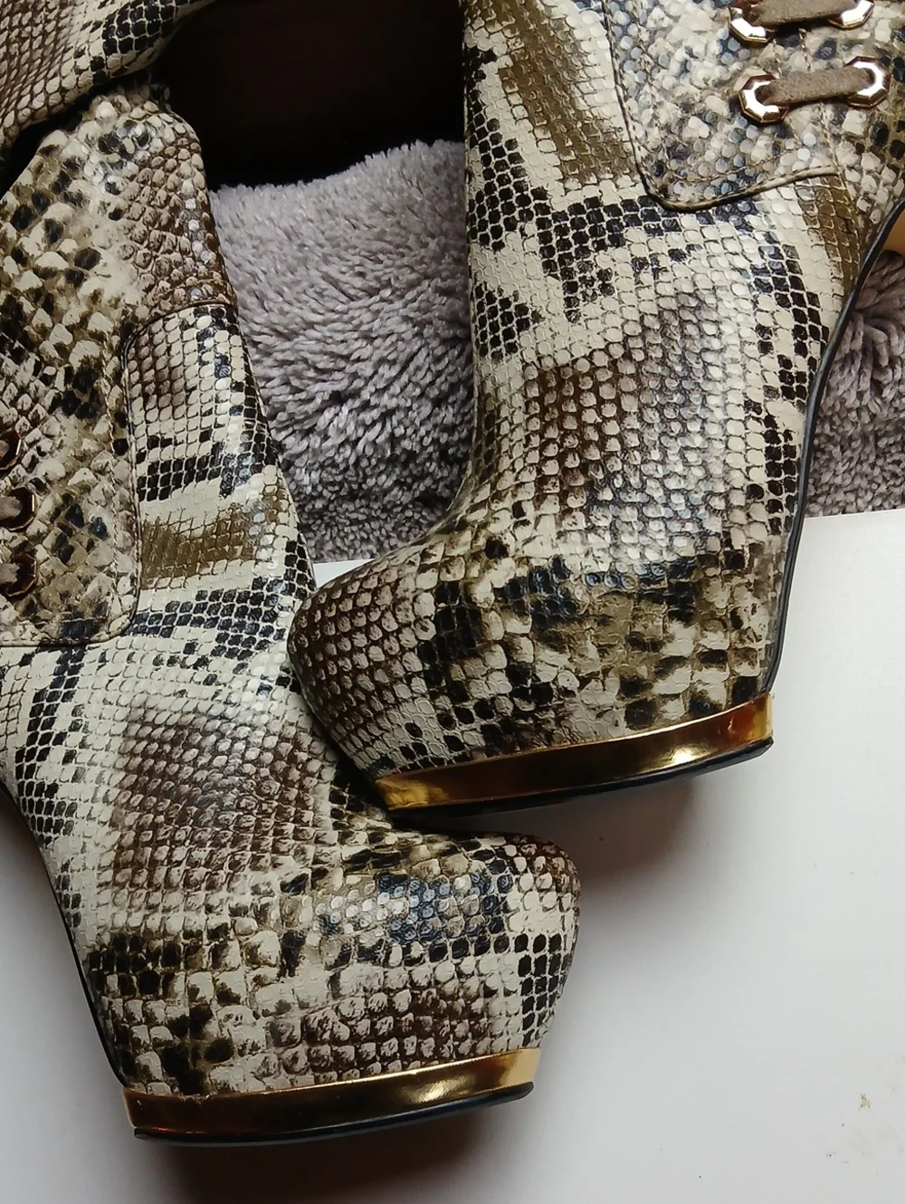 Luichiny Python Snake Print Thigh High Over The Knee Boots Size 89